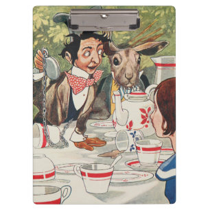 Vintage Mad Hatter-Teeparty-Alice-Illustration Klemmbrett