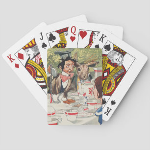 Vintage Mad Hatter-Teeparty-Alice-Illustration Spielkarten