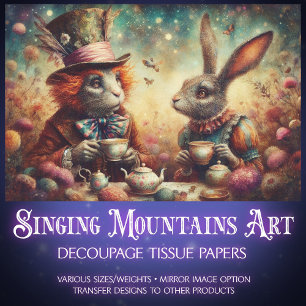 Vintage Mad Tea Party im Wunderland Dekorative Kun Seidenpapier