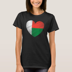 Vintage Madagaskar Malagasy-Flagge Stolz Unterstüt T-Shirt