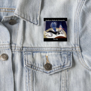 Vintage Madame Malaria-Mücke Button