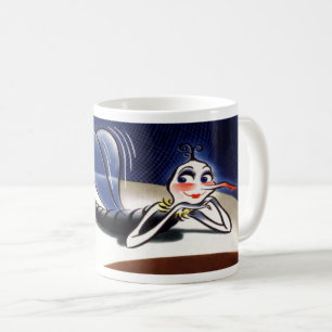 Vintage Madame Malaria-Mücke Kaffeetasse