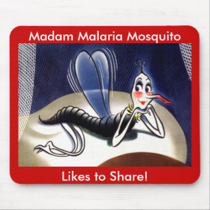 Vintage Madame Malaria-Mücke Mousepad