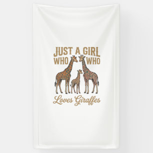Vintage Mädchen, das Giraffen Liebt T-Shirt Design Banner