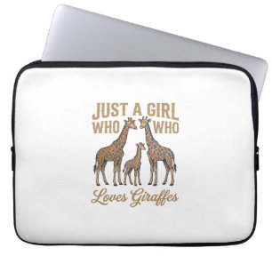 Vintage Mädchen, das Giraffen Liebt T-Shirt Design Laptopschutzhülle