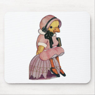 Vintage Mädchen in einem hübschen rosa Kleid Mousepad
