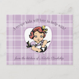 Vintage Mädchen kochen Kochkarte Postkarte