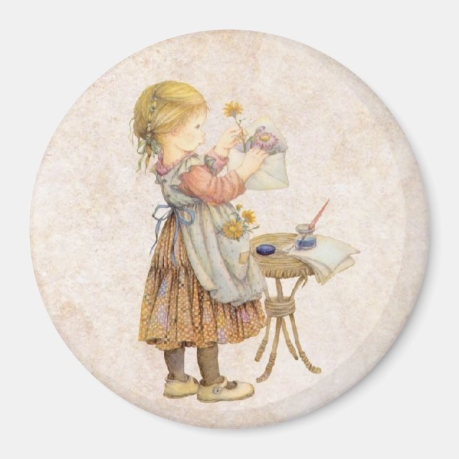Vintage Mädchen Magnet (Vorne)