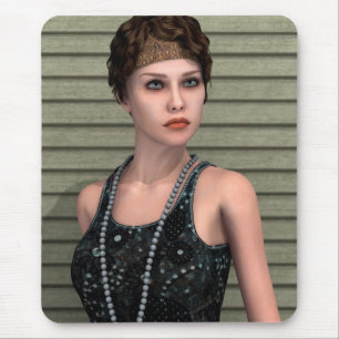 Vintage Mädchen Mousepad