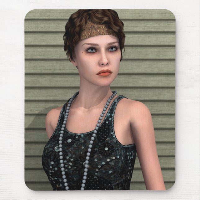 Vintage Mädchen Mousepad (Vorne)