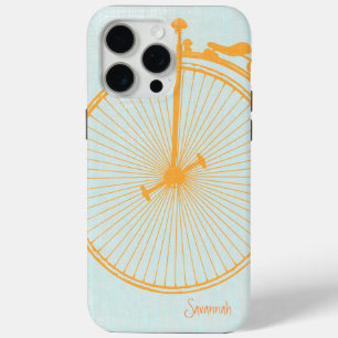 Vintage Mädchen Orange Lime Aqua Fahrrad Leinen iPhone 15 Pro Max Hülle