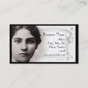 Vintage Mädchen-Porträt-Geschäfts-Karte Visitenkarte