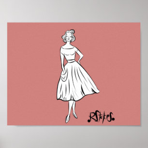 Vintage Mädchen Poster