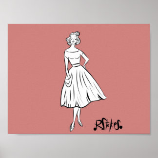 Vintage Mädchen Poster