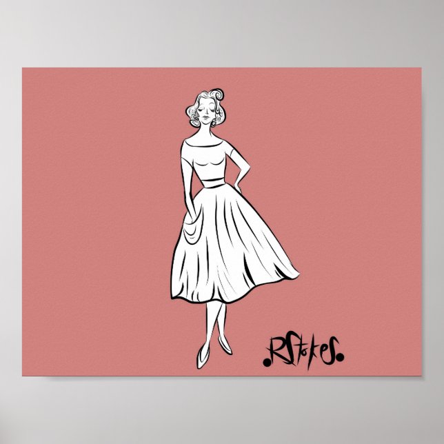 Vintage Mädchen Poster (Vorne)