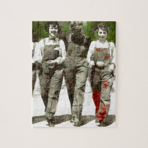 Vintage Mädchen - Spaß, feministische Kunst Puzzle
