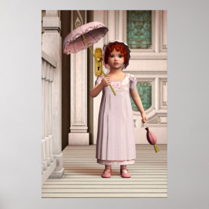 Vintage Mädchen - Süße Retro-Victorian Style Kunst Poster