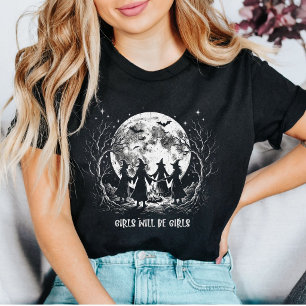 Vintage Mädchen werden Mädchen sein Hexe T-Shirt