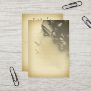 Vintage Mädchenporträt Mini-Postkarten-Geschäftska Visitenkarte