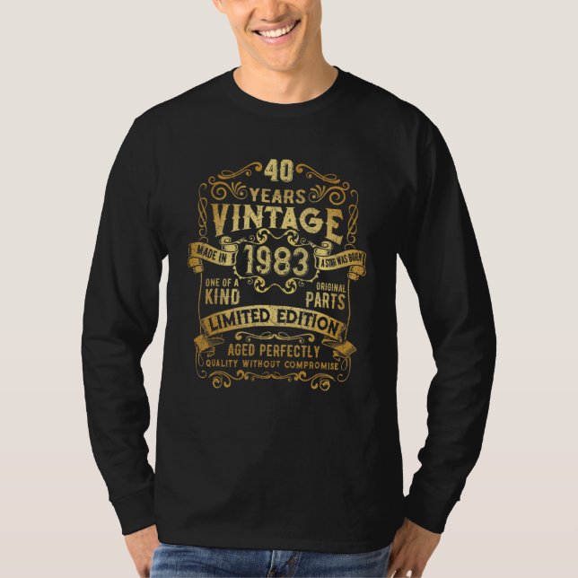 Vintage Made in 1983 40th Birthday T-Shirt (Vorderseite)