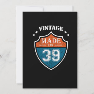 Vintage Made In 39 1939 Birthday Gift Einladung