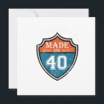 Vintage Made In 40 1940 Birthday Gift Einladung<br><div class="desc">Made in 1940  Birthday Design with the retro number 40. The Year of birth. 1940 is the year in which legends born. Cool Established in 1940 birthday team outfit.</div>