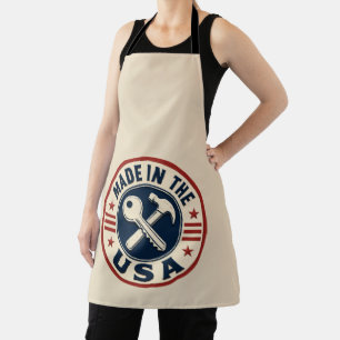 Vintage "Made in USA" patriotisches Abzeichen Schürze