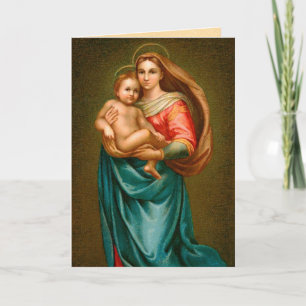 Vintage Madonna and Child Feiertagskarte