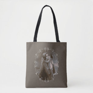 Vintage Madonna und Kind mit Silberrahmen