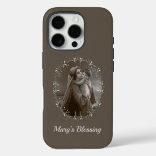 Vintage Madonna und Kind mit Silberrahmen iPhone 16 Pro Hülle
