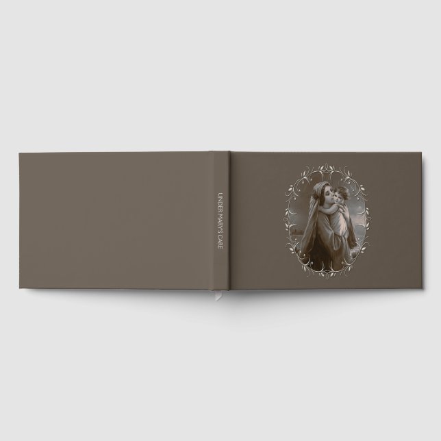 Vintage Madonna und Kind mit Silberrahmen Gästebuch (Voll)