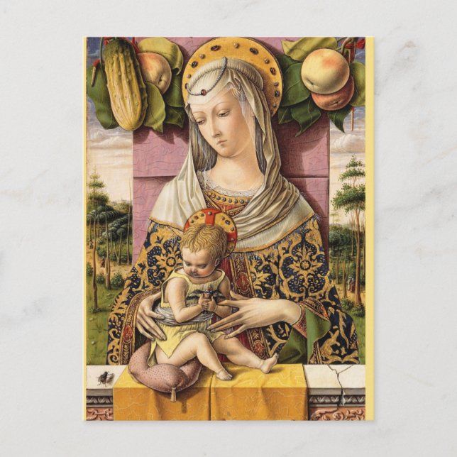 Vintage Madonna und Kind Religiöse Weihnachten Postkarte (Vorderseite)