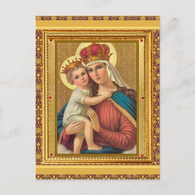 Vintage Madonna und Kind Weihnachten Postkarte (Vorderseite)
