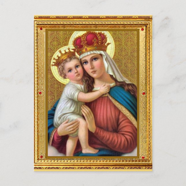 Vintage Madonna und Kind Weihnachten Postkarte (Vorderseite)
