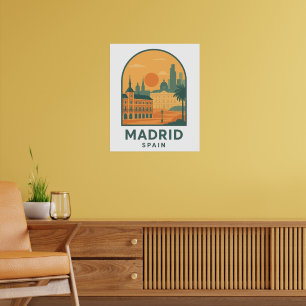 Vintage Madrid Spanien Reise – Retro Stadt Poster