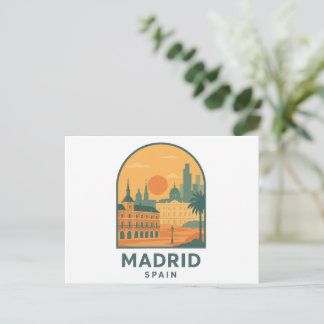 Vintage Madrid Spanien Reise – Retro Stadt Postkarte