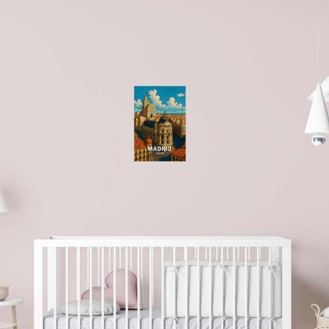Vintage Madrid Spanien Reiseplakat Poster (Kinderzimmer 2)