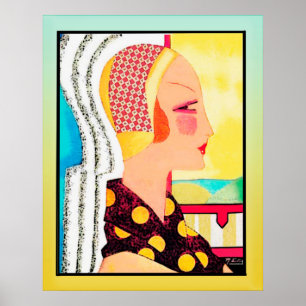 Vintage-Magazin-Cover-Lady (Art Deco) Poster