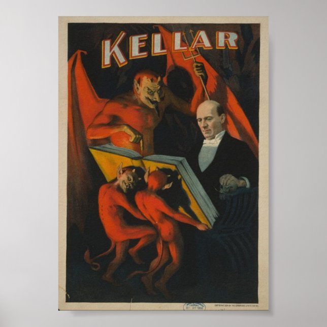 Vintage Magician Illustration Poster (Vorne)