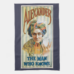 Vintage-Magieposter, Alexander, der Mann, der Besc Geschirrtuch
