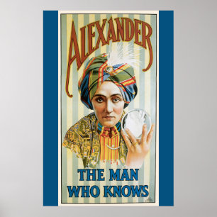 Vintage-Magieposter, Alexander, der Mann, der weiß Poster