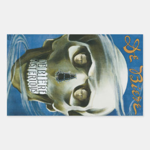 Vintage-Magieposter, De Biere der Geheimnisvolle Rechteckiger Aufkleber