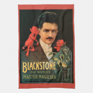 Vintage-Magieposter, Großer Blackstone-Zauberer Geschirrtuch