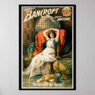 Vintage-Magieposter, Magier Frederick Bancroft Poster