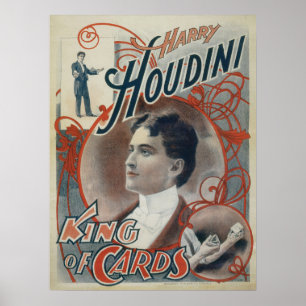 Vintage-Magieposter, Magier Harry Houdini Poster
