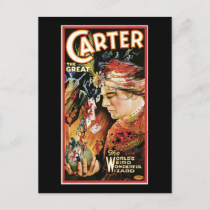 Vintage Magier Carter der Große Postkarte