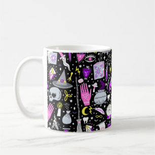 Vintage magische Hexe nahtlos. Hexerei b Kaffeetasse