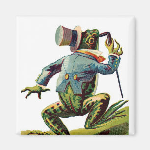 Vintage-Magnet tanzender Frosch aus einem Märchenb Magnet
