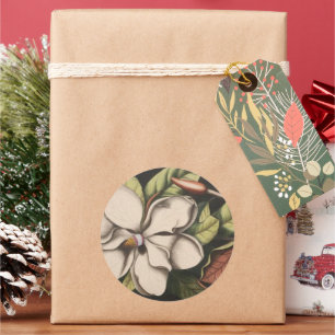 Vintage Magnolia-Hochzeitsticker Runder Aufkleber