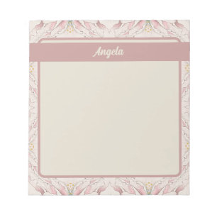 Vintage Magnolie Beige Ephemera Muster Notizblock